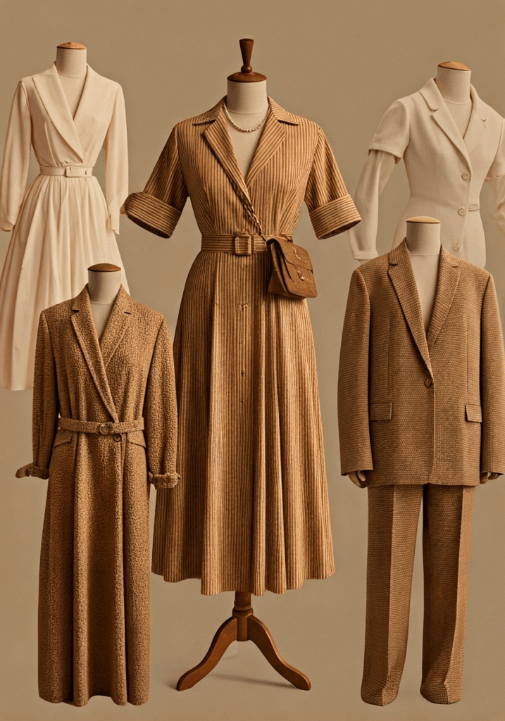 Persone con abiti anni ’80 caratterizzati da colori vivaci, spalline larghe e look audaci.